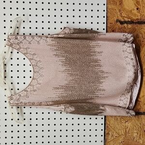 𝅺NIGHTLINE Della Roufogali 100% silk beaded top women's size medium